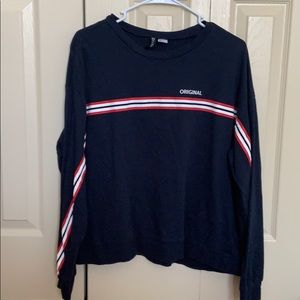 Navy blue, red, and white light h and m crewneck